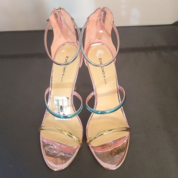 BRAND NEW BEBE&CO MULTI-COLOR STRAP ROUND-TOE HIGH HEEL STILETTOS SANDAL - Picture 2 of 16